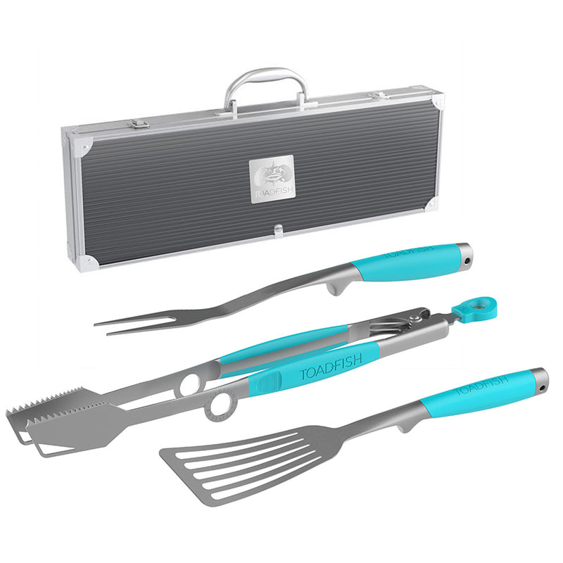 Toadfish Ultimate Grill Set + Case - Tongs, Spatula Fork [1092]-Angler's World