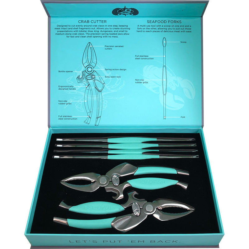 Toadfish Crab/Lobster Tool Set - 2 Shell Cutters 4 Seafood Forks [1022]-Angler's World