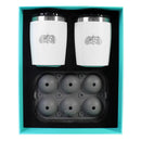 Toadfish Non-Tipping 10oz White Rocks Tumblers w/Ice Ball Tray - 2 Tumblers [1119]-Angler's World