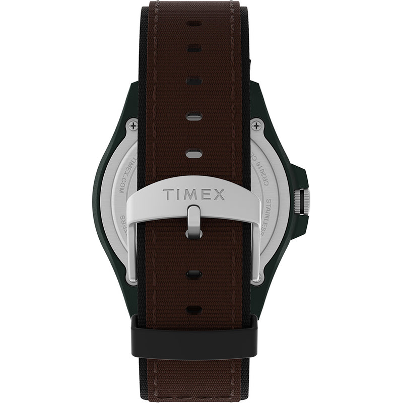 Timex Expedition Acadia Rugged Black Resin Case - Natural Dial - Brown/Black Fabric Strap [TW4B26500]-Angler's World